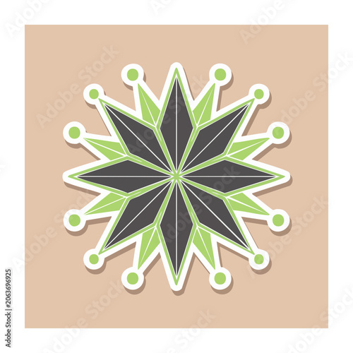 Green and Black Geometric Star Illustration