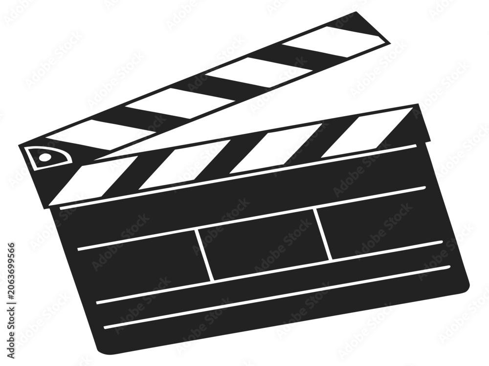 Fototapeta premium Vector illustration film clapper board icon