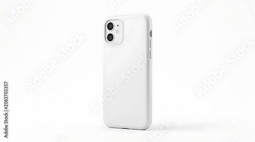 White Smartphone Case Mockup Isolated on White Background