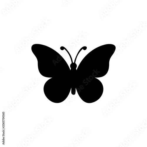 Butterfly silhouette icon vector illustration on white background.