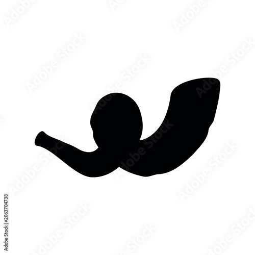 Shofar silhouette icon vector illustration on white background.