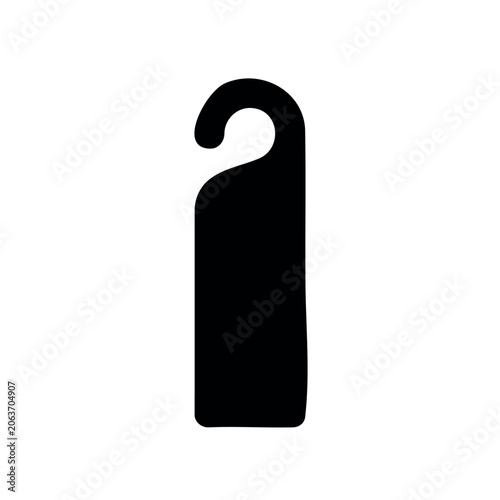 Doorhanger silhouette icon vector illustration on white background.