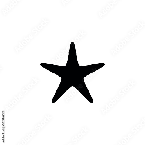 Starfish silhouette icon vector illustration on white background.