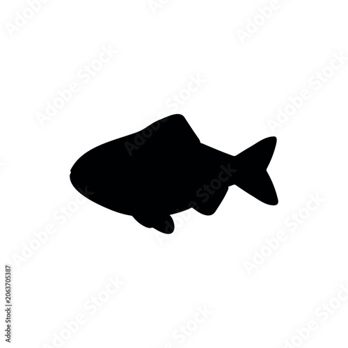 Fish silhouette icon vector illustration on white background.