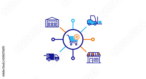 Ecommerce shopping cart icon design.