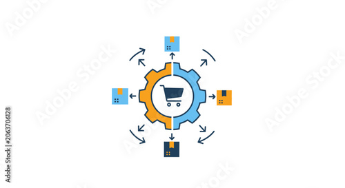 Ecommerce shopping cart icon design.