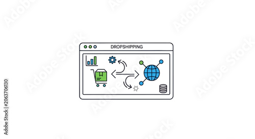 Ecommerce shopping cart online concept.