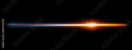 Abstract Horizontal Lens Flare Light Streak Collection, Glowing Energy Beam on Black Background, Cinematic Sci Fi Neon Glow Effect, Digital Light Leak Overlay Set for Video Editing