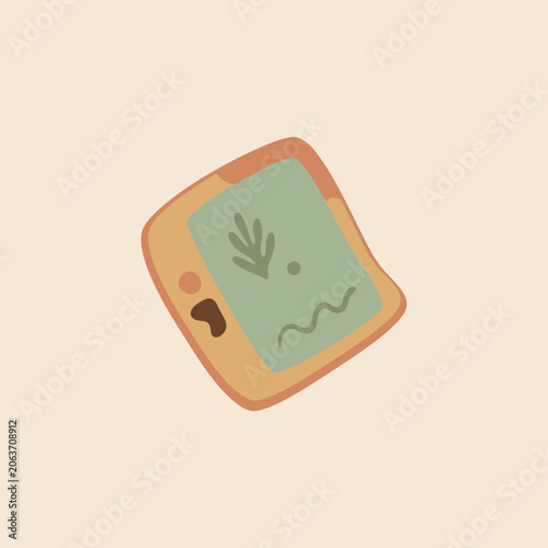 A simple hand drawn illustration of a small digital tablet device