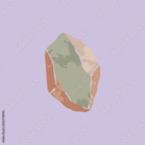 An abstract composition featuring layered organic shapes in soft tones
