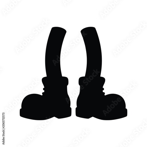 Pair Of Boots Silhouette On A White Background