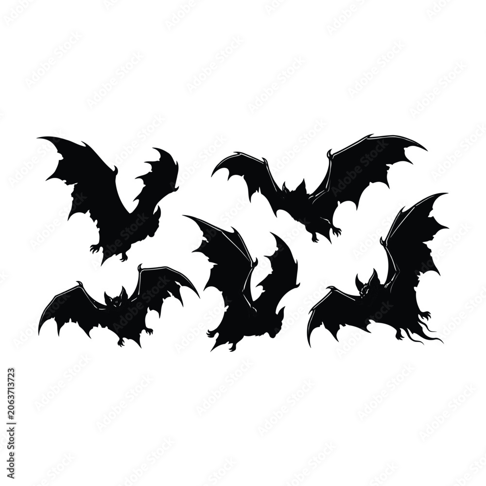 Obraz premium Detailed Dark Halloween Bat Illustration Pack