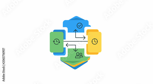 Colorful finance money transfer icon.