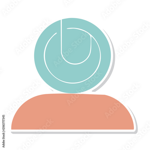 Flat design cloud and sun vector icon