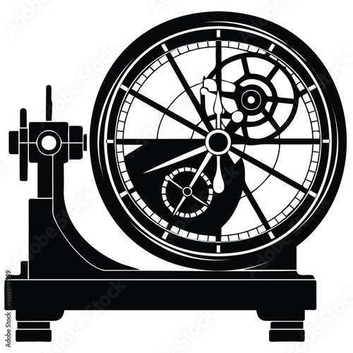 Obraz na plátně Vintage laboratory measuring instrument silhouette vector illustration