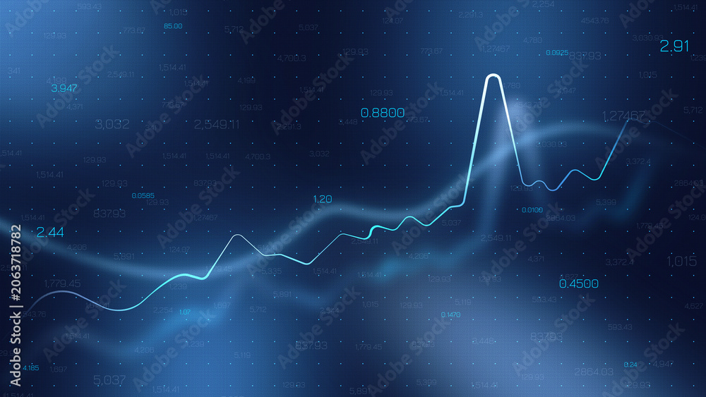 Naklejka premium Chart shows stock exchange trading data with numbers and points across a time frame
