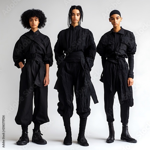 Minimalist urban clothing with black textures high resolution picture