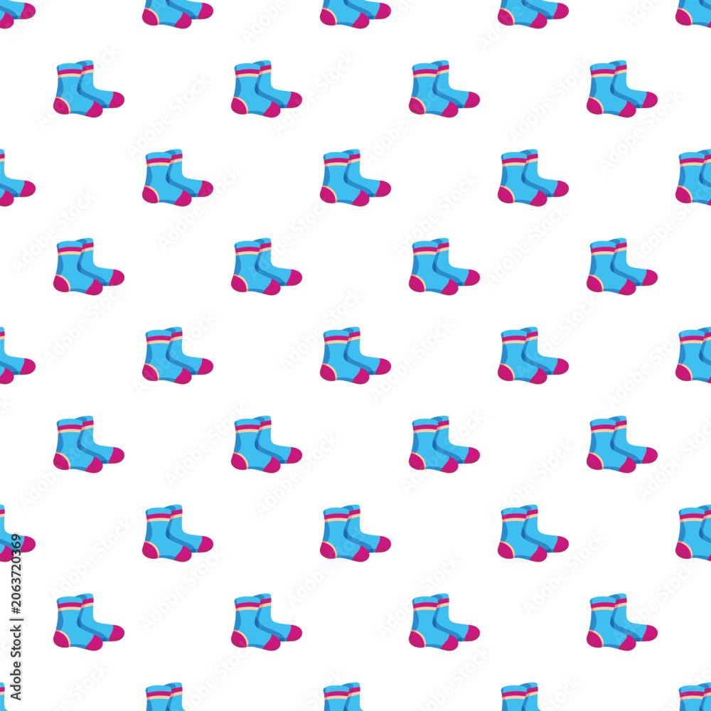 Naklejka premium Blue baby socks forming a repetitive pattern on a white background