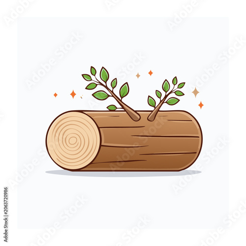 Flat design bicycle with leaves and decorative elements