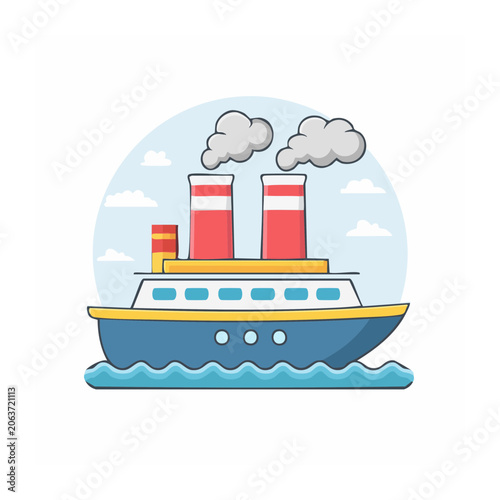 Flat design hot air balloon vector illustration