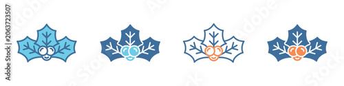 Photos Mistletoe Icon Set Multiple Style Collection