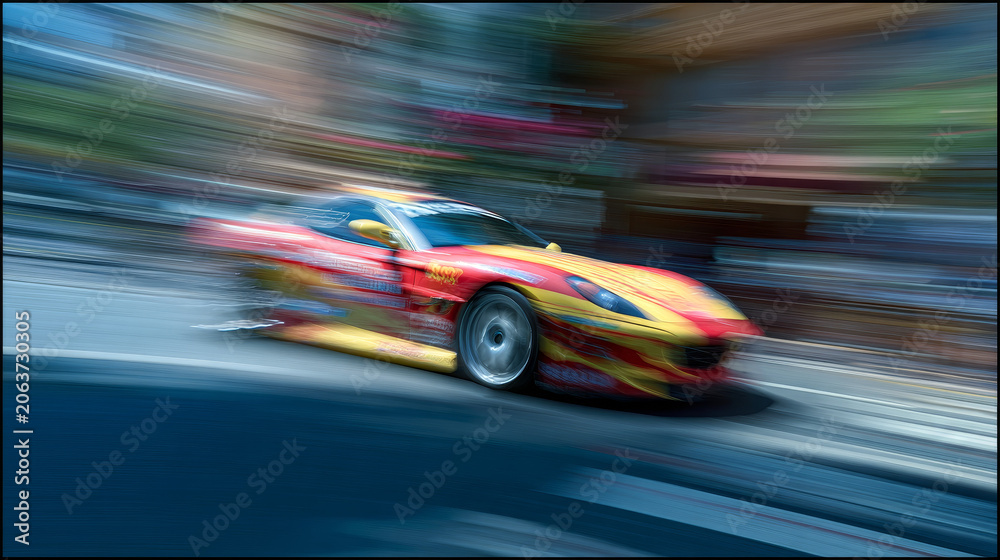 Fototapeta premium racing car moving rally fast