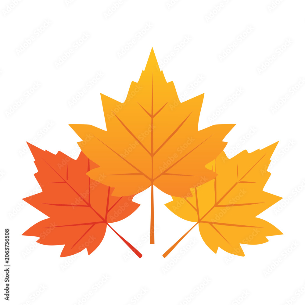 Fototapeta premium Autumn leaf flat design vector
