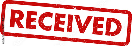 Cuadro en lienzo Received stamp graphic red ink texture on white background isolated vector illus