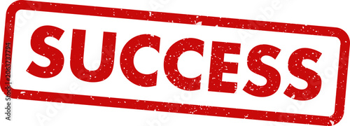 Red rubber stamp with the word success isolated on white background achievement concept