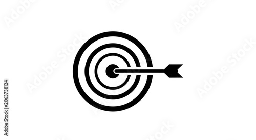 Bild auf Leinwand Bullseye Target with Arrow Hit Center.