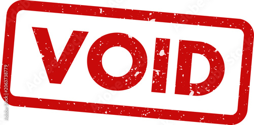 Fotografie Red rubber stamp impression with the word 'void' isolated on a white background