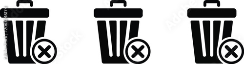 Foto Trash delete icon, garbage bin and remove symbol representing file deletion waste disposal and UI interface actions