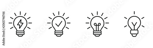 Foto Lightbulbs, Lamps Pack of Thin Icons