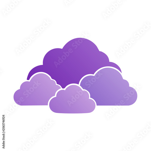 Purple flat design cloud vector