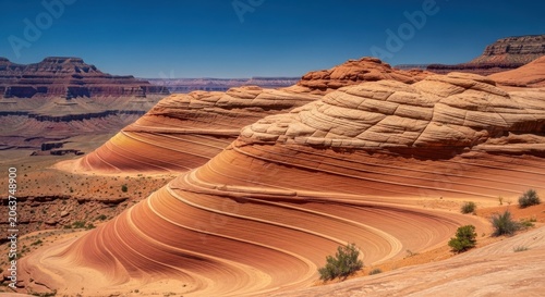 Eroded Sandstone Formations in a Desert Canyon Landscape