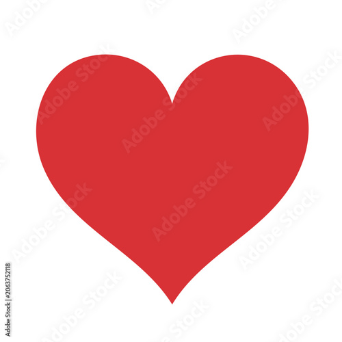 Red heart icon on transparent background