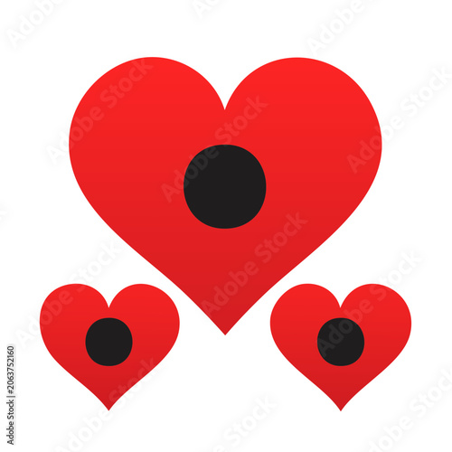 Red heart shape vector icon