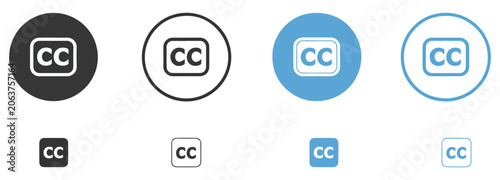 Photography closed caption video subtitle icon