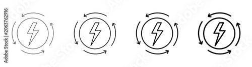 Obraz na plátně Renewable Energy Power Electrical Eco Recycling Line Art Icon Vector Illustratio