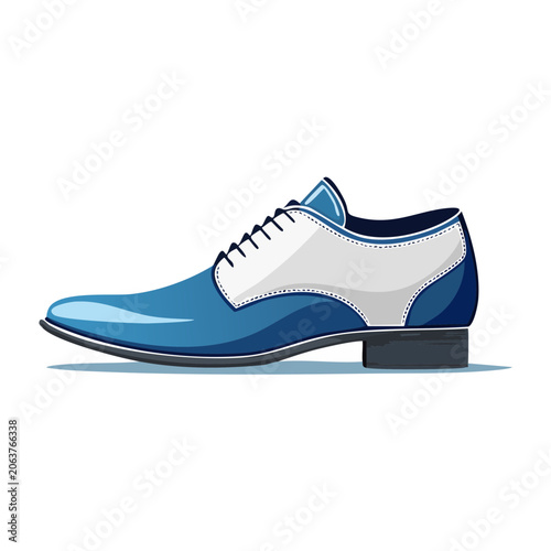 Blue and white sneaker flat design