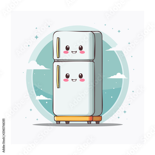 Cartoon robot with screen and buttons