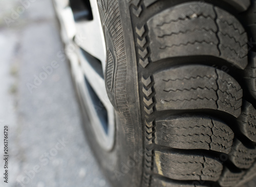 Quadro su tela Bubbled tire sidewall indicating internal structure failure
