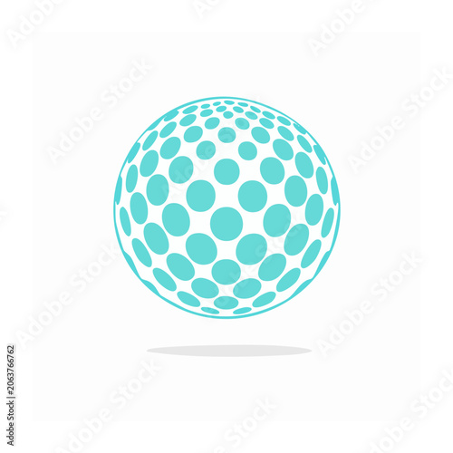 Minimalist teal geometric circular pattern