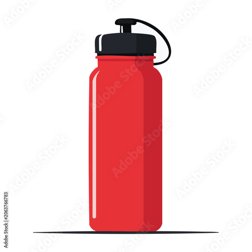 Red water bottle flat design isolated