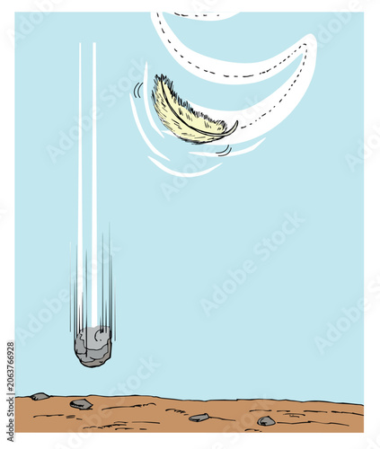 Quadro em tela Physics experiment of free fall of bodies