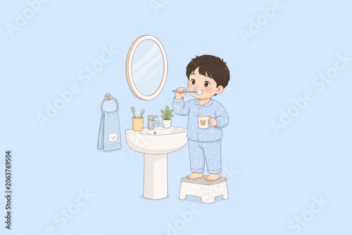 Cute child reading by a sunny window in a cozy pastel room, peaceful learning and home lifestyle.