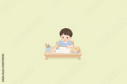 Cute child reading by a sunny window in a cozy pastel room, peaceful learning and home lifestyle.