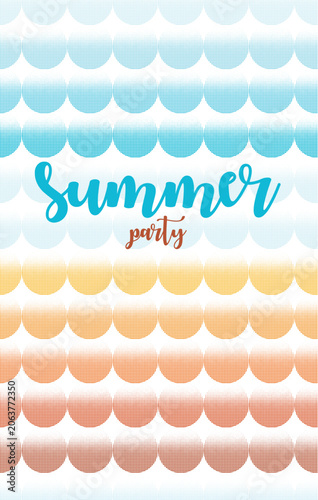 seamless summer background with sea waves, beach and place for your text, beach party vector concept