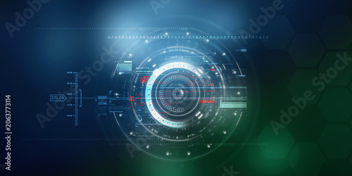 2d illustration Abstract futuristic electronic circuit technology background