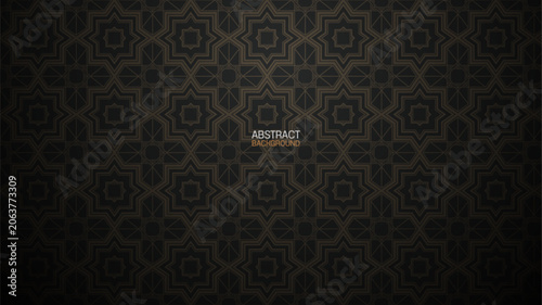 Premium black gold Islamic star, Luxury geometric line art and Arabesque ornament details. Perfect for Business and Muslim Festival Banner promotions Background